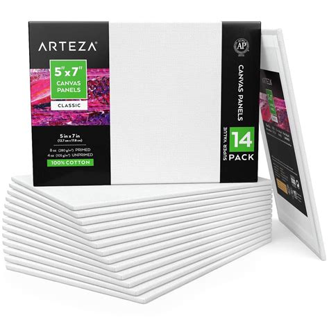 Arteza Canvas Boards For Painting Pack Of 14 5 X 7 Inches Blank