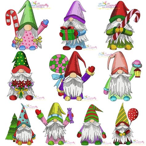 Gnome Christmas Embroidery Designs Embroidery Shops