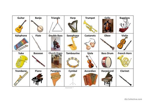 Sounds Of Musical Instruments Gene English Esl Powerpoints
