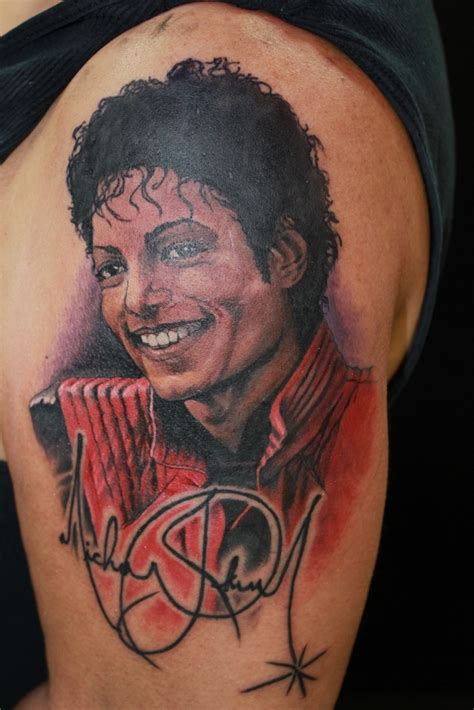 Michael Jackson Color Portrait By LUCKY Tattoo Charlie S Preston Hwy