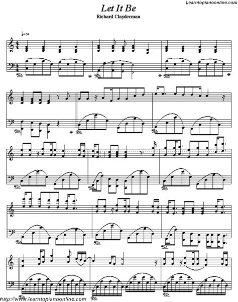 Free let it be piano sheet music is provided for you. Let it be by Richard Clayderman Free Piano Sheet Music | Learn How To Play Piano Online