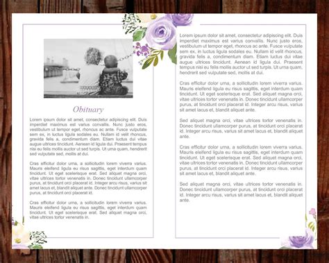 Lilac Funeral Program Template 4 Matching Templates Funeral Etsy Ireland