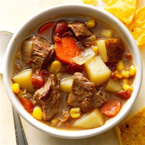Slow Cooked Mexican Beef Soup Recipe Taste Of Home