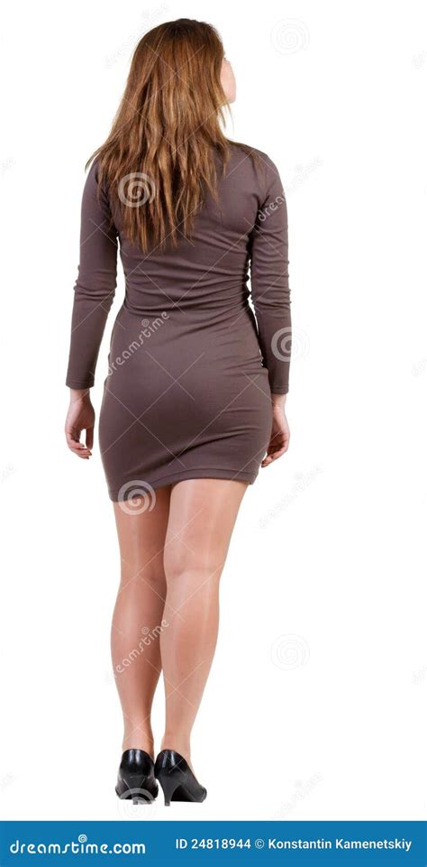 Standing Beautiful Young Lady With Leather Pants Royalty Free Stock