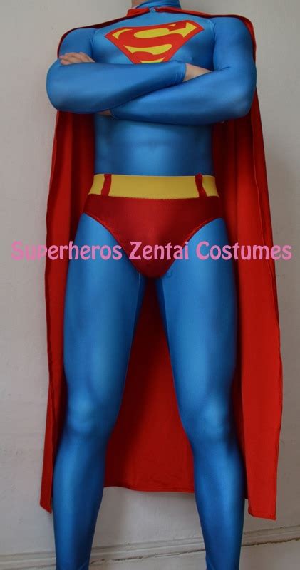 High Quality Classic Superman Costume 3d Printed Lycra Spandex Super Man Bodysuit Halloween