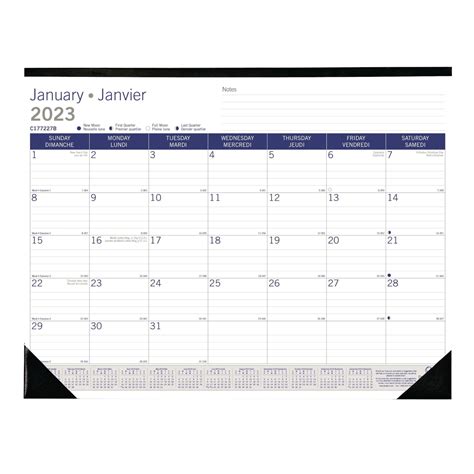 Blueline Duraglobe 12 Month Monthly Desk Pad Calendar 22 X 17