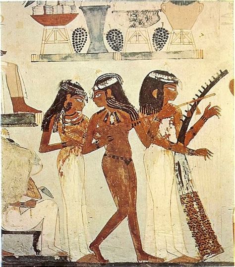 Three Musicians One Of The Most Famous Pictures From Tomb Of Nakht Egypt New Kingdom Banquet