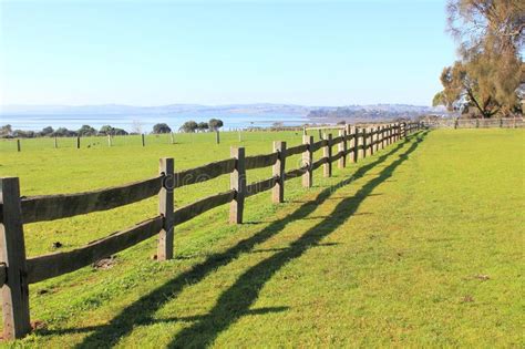 Old Wooden Post And Rail Fence In Park Stock Photo Image