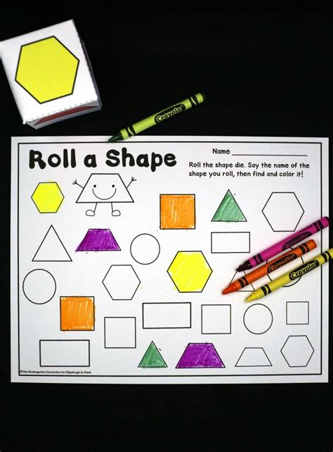 Roll And Color Shapes Playdough To Plato Shapes Kindergarten