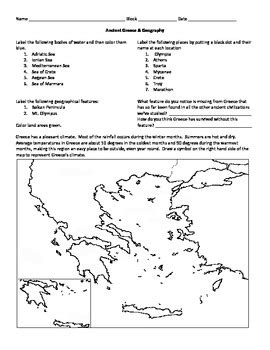 Following the end of our chapter on ancient greece it is now time for the continuous assessment test. Ancient Greece Map Activity by Middle School Marketplace | TpT