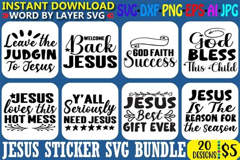 Jesus Sticker Svg Bundle Vol4 Bundle · Creative Fabrica