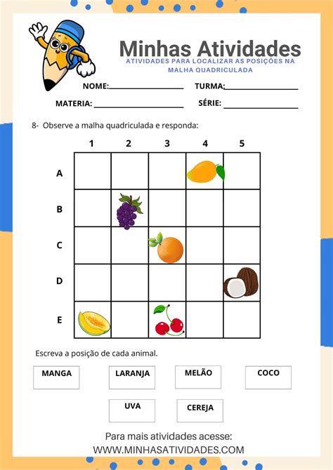 Atividades Com Malha Quadriculada 4 Ano