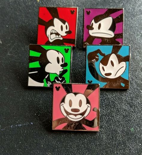 Disney Trading Pins Set Of 5 Oswald Squares Hidden Mickeys Complete