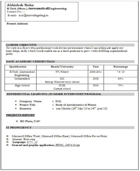 Cv format pick the right format for your situation. sample freshers resume - Google Search | Resume format ...