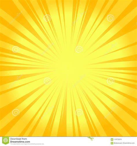 Summer Sunburst Background Glowing Radiant Backdrop With Yellow Rays