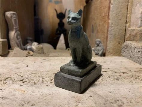 Egyptian Cat Statue Bast Bastet Goddess Of Music Joy Dance