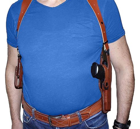 Vertical Shoulder Holster System With Double Mag Case Kimber 1911 3