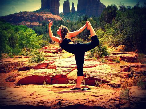 Athletic Girl Doing Dancers Pose Balancing Yoga Pose