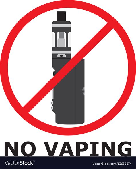 No Vaping Sign Flat Style Prohibition Sign No Vector Image