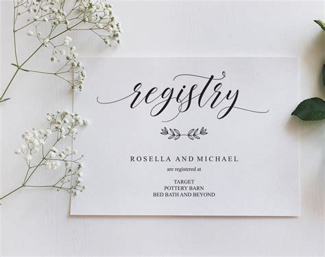 Wedding Registry Pdf Card Template Instant Download Etsy