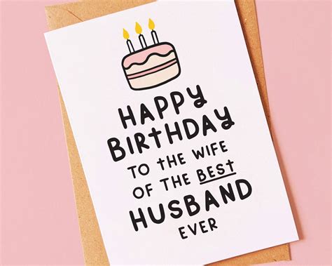 Best Ever Funny Birthday Card For A Wife From Her Husband Etsy