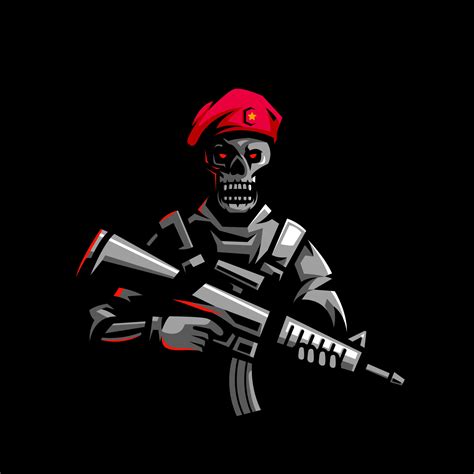 Millitary Skull Army Mascot Logo Vector Art At Vecteezy