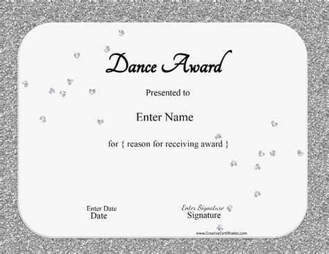 Free Printable Dance Certificates Printable Templates