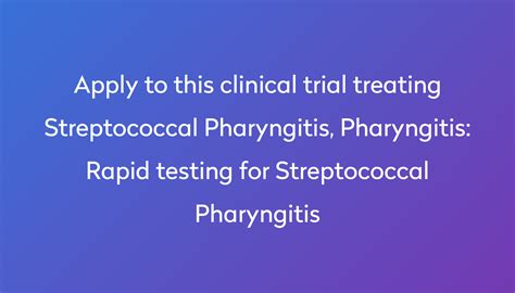 Rapid Testing For Streptococcal Pharyngitis Clinical Trial 2022 Power