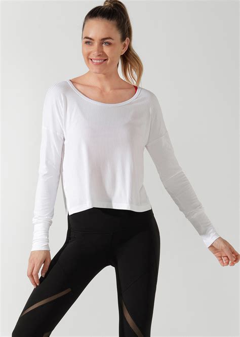 Mist Long Sleeve Top White Lorna Jane Au