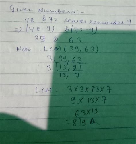 Another example, 53 = 5 * 5 * 5, value is 125. Find the least number which when divided by 48 and 72 ...