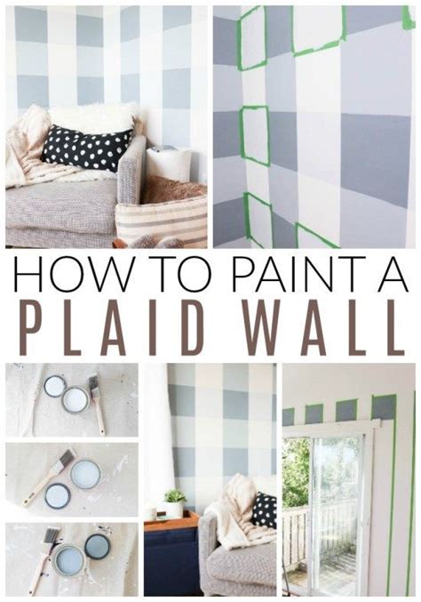 How To Paint A Plaid Wall Transitional Home Decor Diy Wall Painting