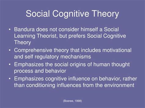 Ppt Albert Bandura Social Cognitive Theory Powerpoint Presentation
