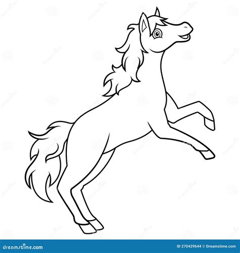 Cute Horse Cartoon Jumping Pose Stock Vector Illustration Of Design