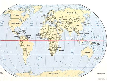 World Map With Equator Line World Map