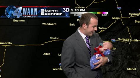 Must See Kfor Meteorologist Brings Newborn Baby Boy In For Weather