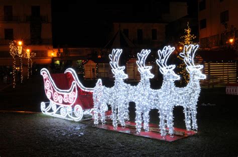 9 Commercial Size Reindeer And Sleigh Lighted Christmas