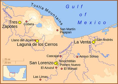 Maps Showing The Distribution Of Olmec Sites