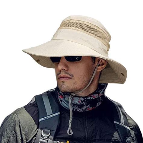 Mens Summer Hats Sun Protection Outdoor Fishing Hat Wide Brim