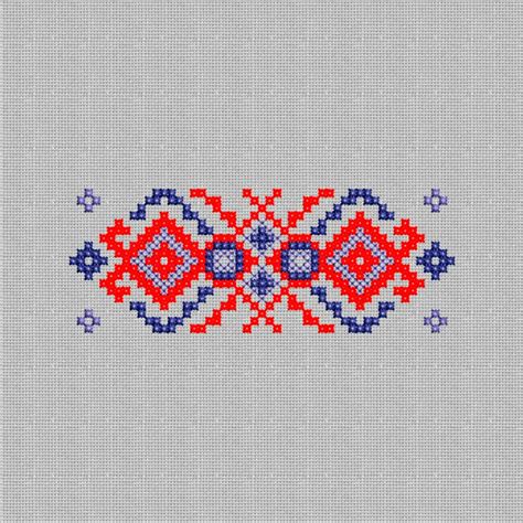 Machine Embroidery Design Folk Border Cross stitch 5x7 in | Etsy
