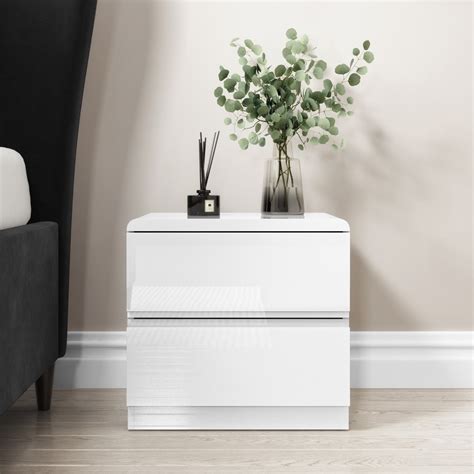 White Pair Of Bedside Tables Lyra Furniture123