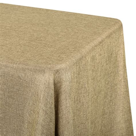 Faux Burlap Tablecloth 90x132 Rectangular Natural Tan Cv Linens