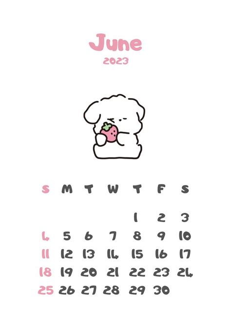 June 2023 Calendar Kalender Etui