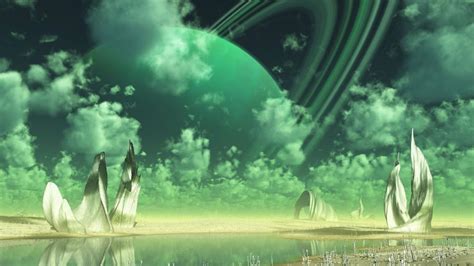 Green Alien Planet Wallpaper Backiee