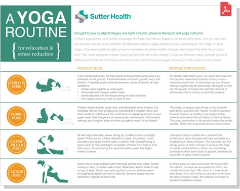 Yoga Routine For Relaxation Sutter Health