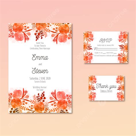 wedding invitation and menu template and thank you card template