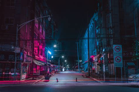 Download Wallpaper 6000x4000 Street Night City Neon