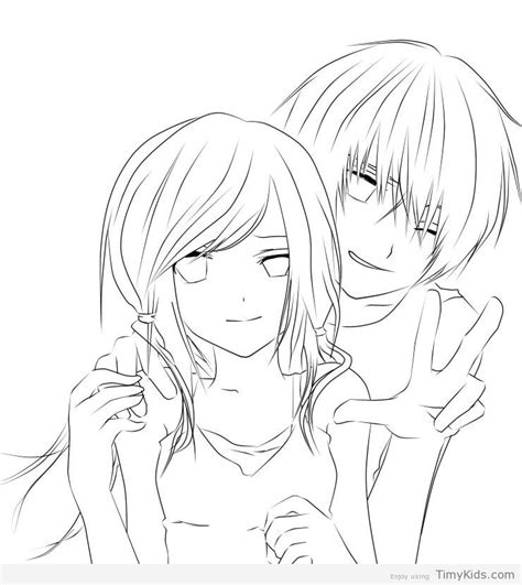 Cute Anime Couple Coloring Pageshtml Anime Lineart