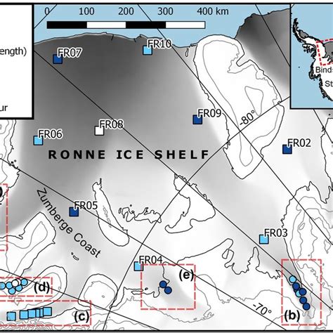 Map Of The Filchner Ronne Ice Shelf And Adjoining Ice Streams Circular