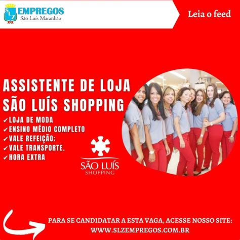 Assistente De Loja SÃo LuÍs Shopping Slz Empregos