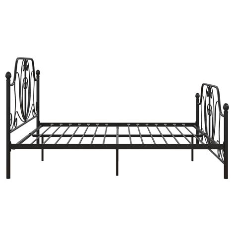 Dhp Ivorie Metal Bed King Size Frame Adjustable Base Height Black
